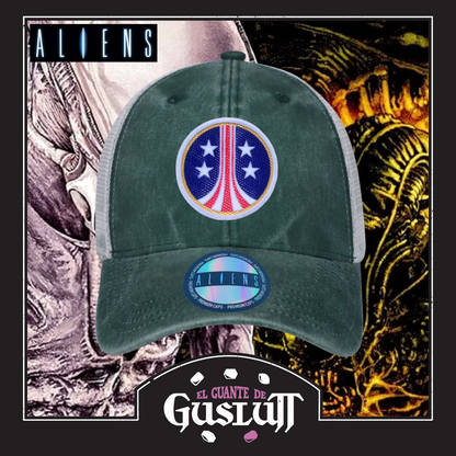 Gorra Aliens “USCM” Logo Verde-Blanca Trucker