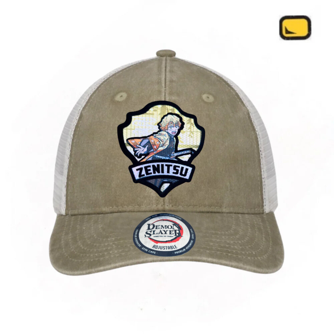 Gorra Demon Slayer: Kimetsu No Yaiba “Zenitsu Agatsuma” Beige-Blanca Trucker