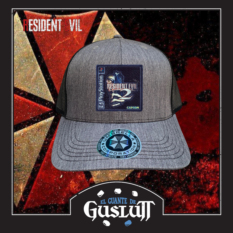 Gorra Resident Evil 2 “Game Cover” Gris-Negra Premium Trucker