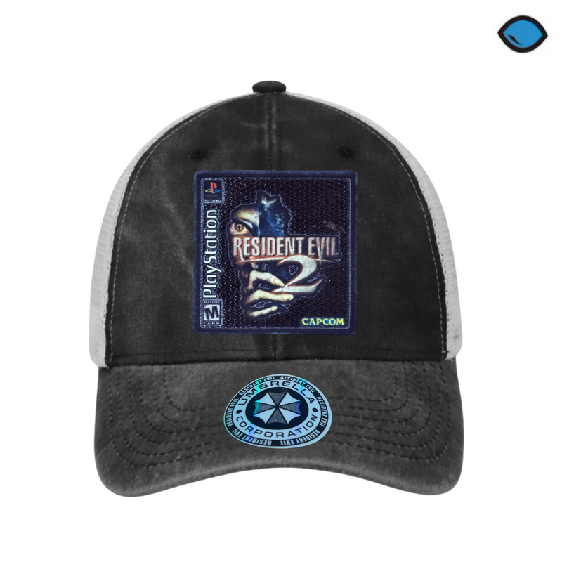 Gorra Resident Evil 2 “Game Cover” Gris-Blanca Trucker