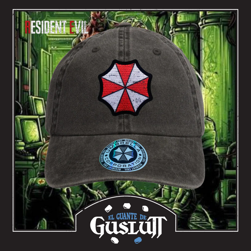 Gorra Resident Evil “Umbrella Logo” Gris Vintage