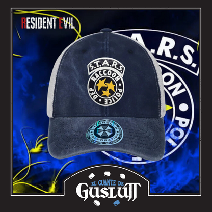 Gorra Resident Evil “S.T.A.R.S. Logo” Azul-Blanca Trucker