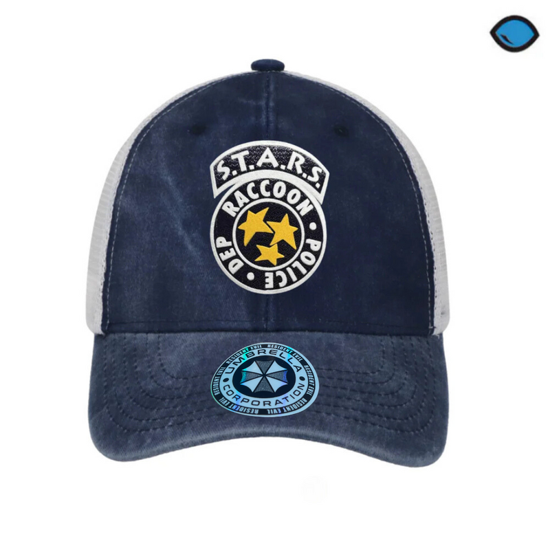 Gorra Resident Evil “S.T.A.R.S.” Azul-Blanca Trucker