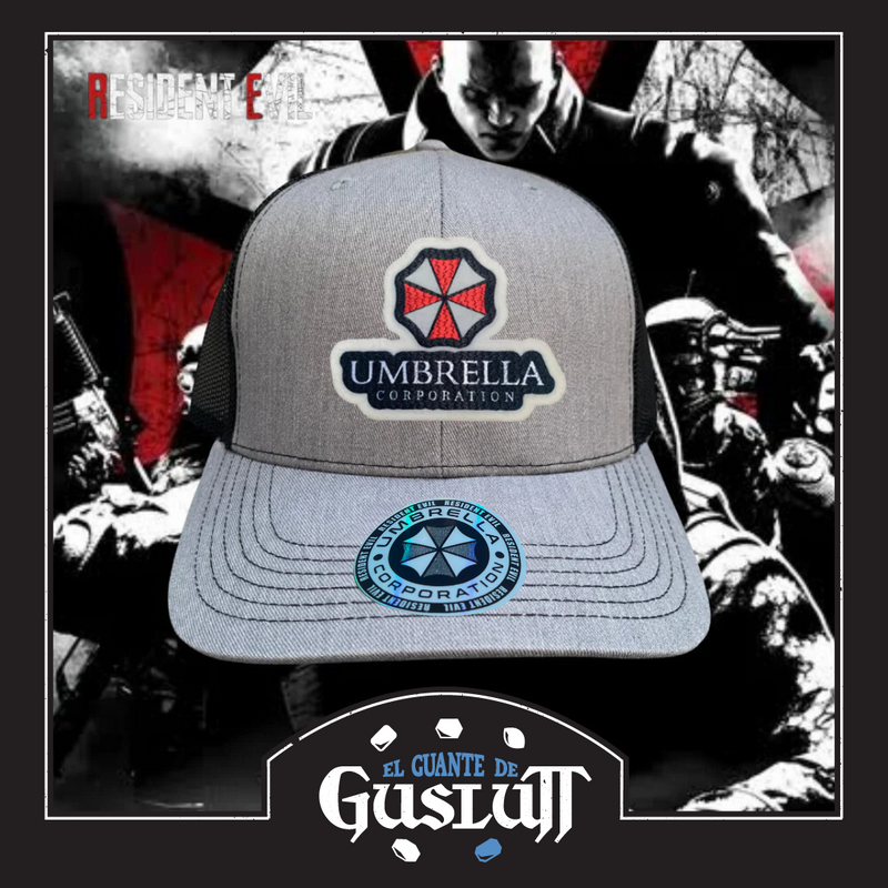 Gorra Resident Evil “Umbrella Corporation” Gris-Negra Premium Trucker