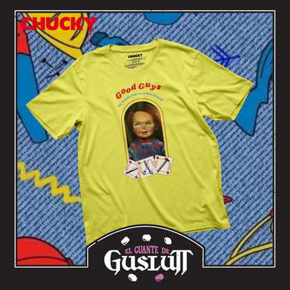 Playera Chucky “Good Guys Box” Amarilla