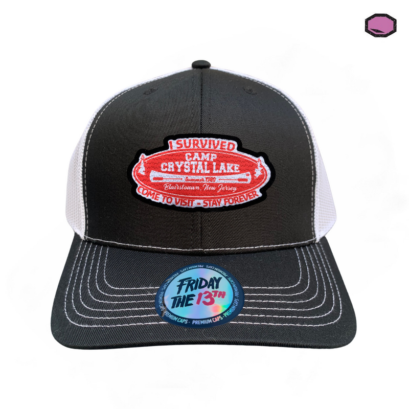 Gorra Friday the 13th “Camp Crystal Lake” Negra-Blanca Premium Trucker