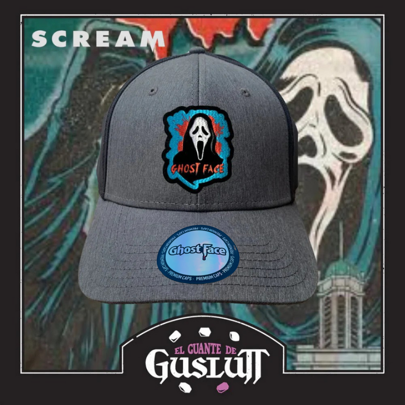 Gorra Scream “Ghostface”  Premium Flex Fit Gris