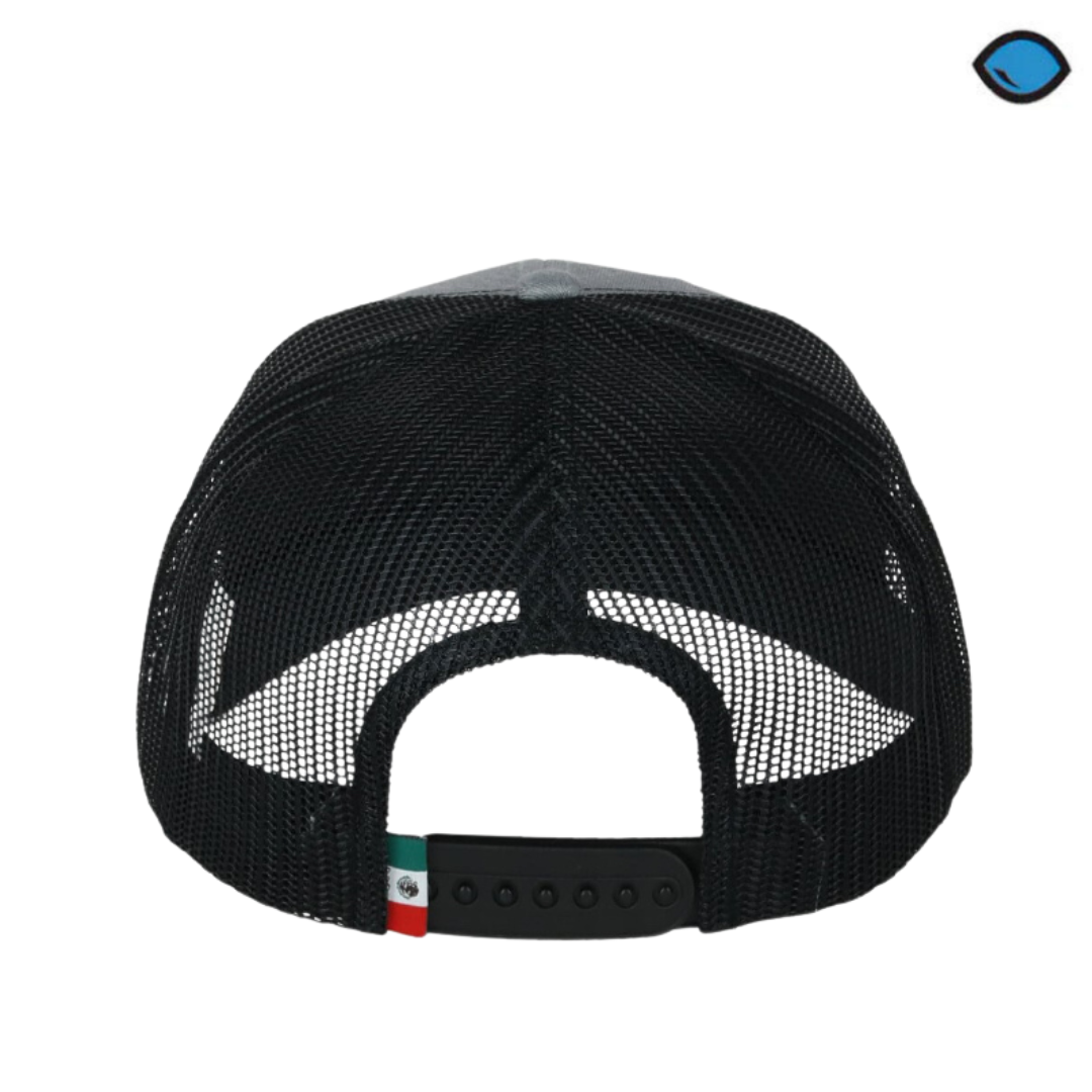 Gorra Resident Evil “Umbrella Oxidized Crest” Gris-Negra Premium Trucker