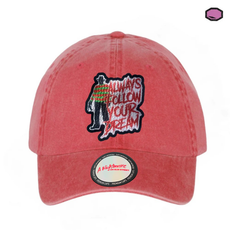 Gorra A Nightmare on Elm Street “Always follow your dream” Roja Vintage