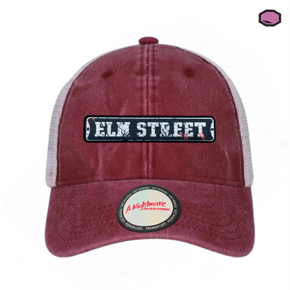 Gorra A Nightmare on Elm Street “Street Sign” Roja-Blanca Trucker