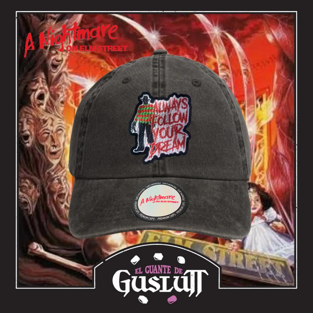 Gorra A Nightmare on Elm Street “Always follow your dream” Gris Vintage