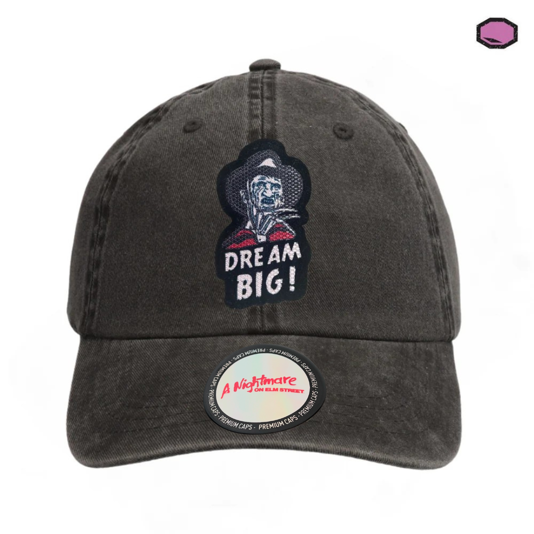 Gorra A Nightmare on Elm Street “Dream Big” Gris Vintage