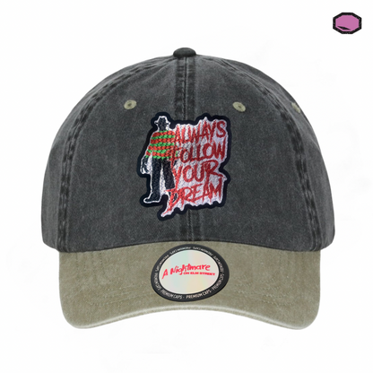 Gorra A Nightmare on Elm Street “Always follow your dream” Gris-Beige Vintage