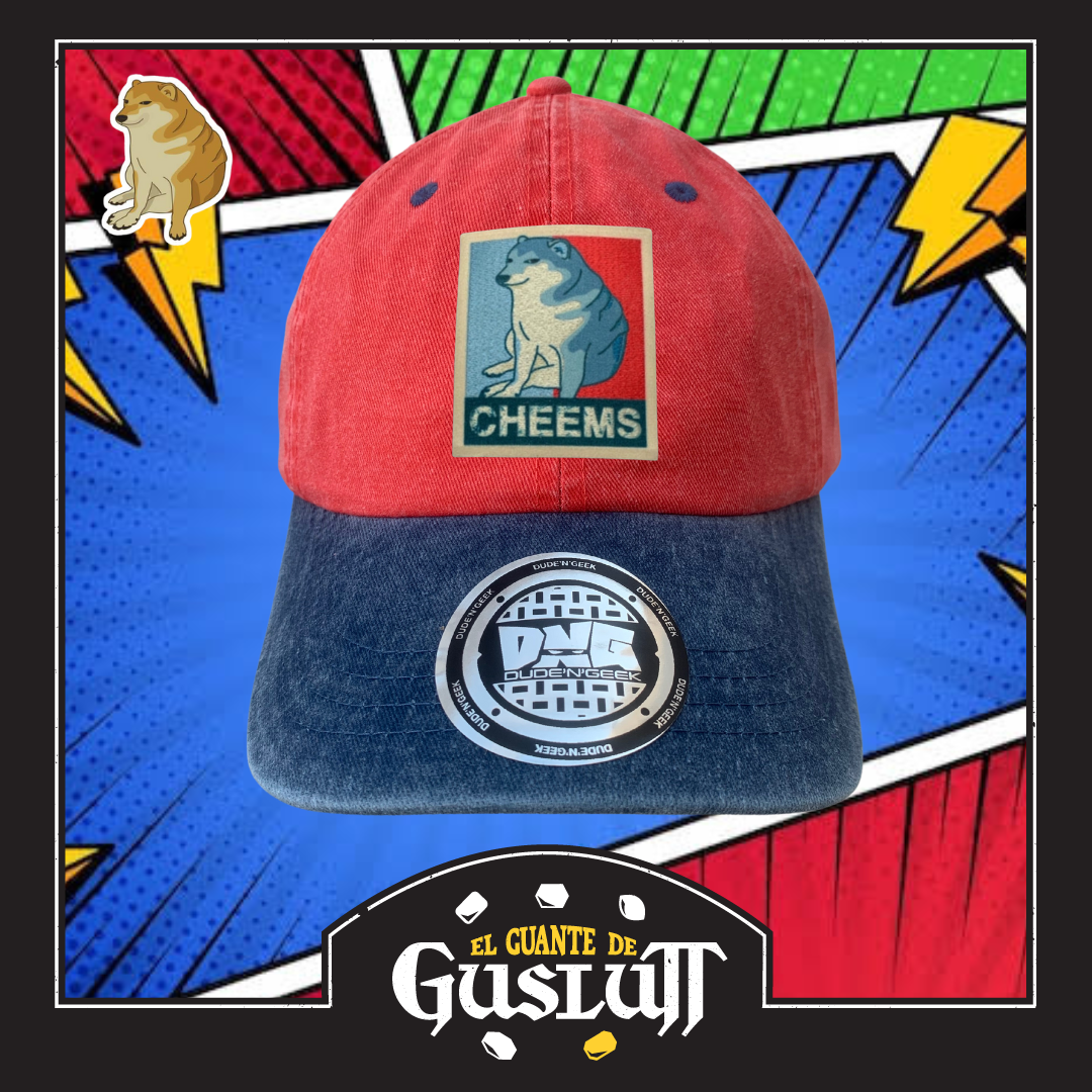 Gorra Cheems Roja-Azul Vintage