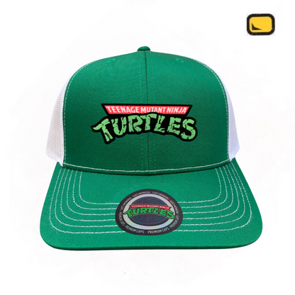 Gorra Tortugas Ninja TMNT “Classic Logo” Verde-Blanca Premium Trucker