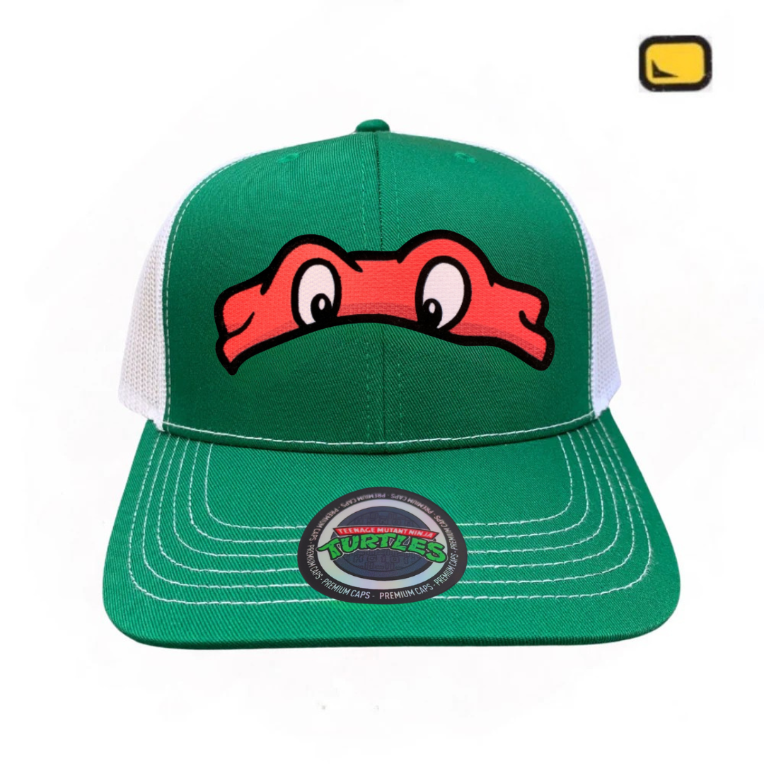 Gorra Tortugas Ninja TMNT “Raphael Mask” Verde-Blanca Premium Trucker