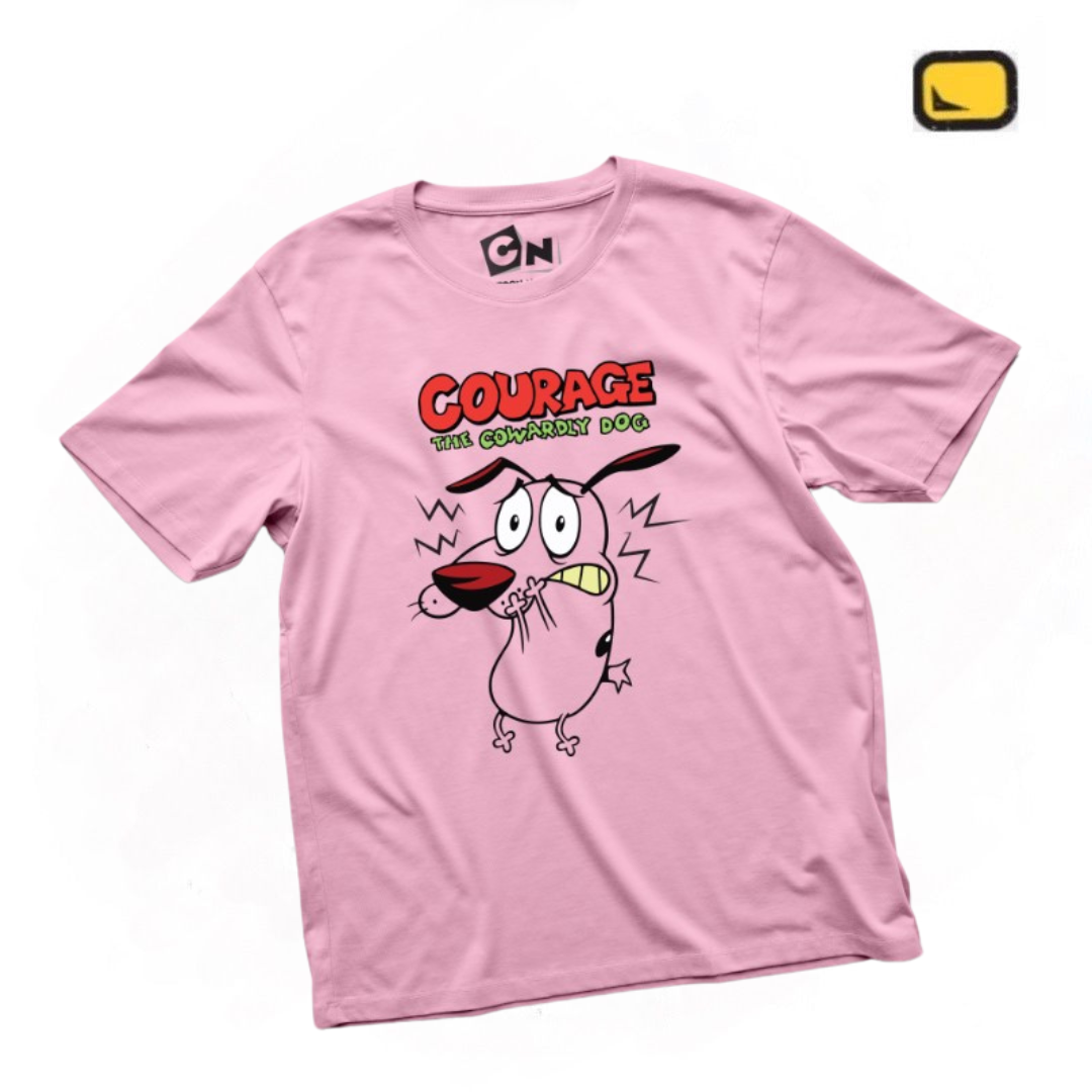 Playera Cartoon Network Coraje el perro Cobarde “Courage” Rosa