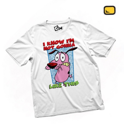 Playera Cartoon Network Coraje el perro Cobarde “I know I’m not gonna like this” Blanca