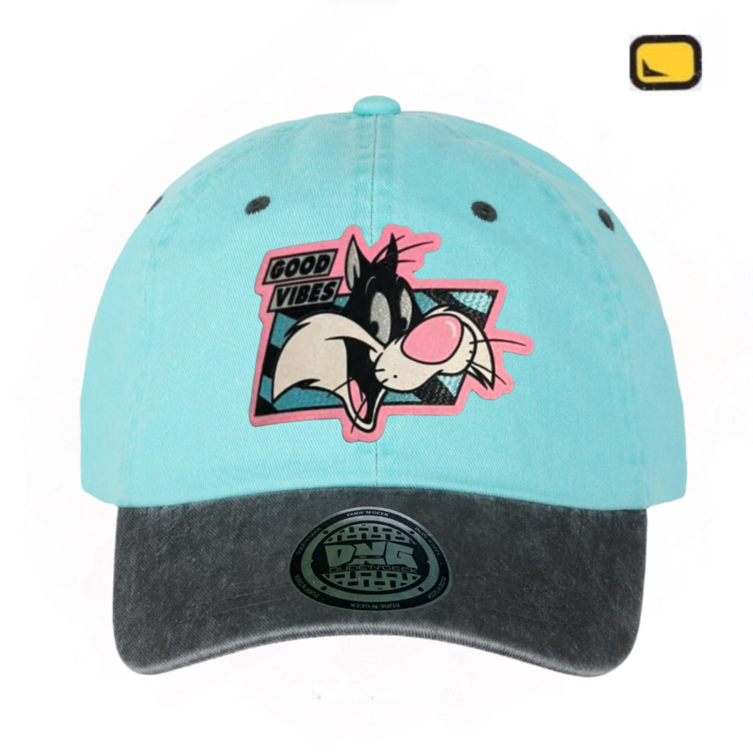 Gorra Looney Tunes “Sylvester Cat Good Vibes” Menta-Negro Vintage