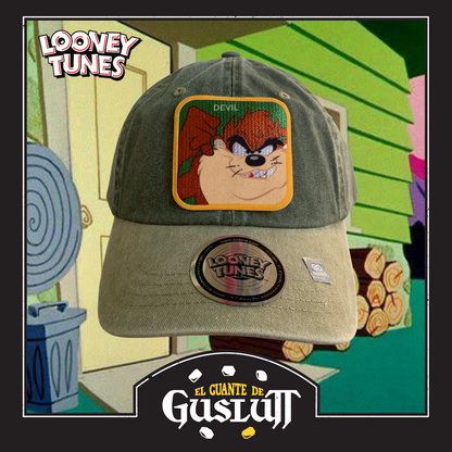 Gorra Looney Tunes Taz Verde-Beige Vintage