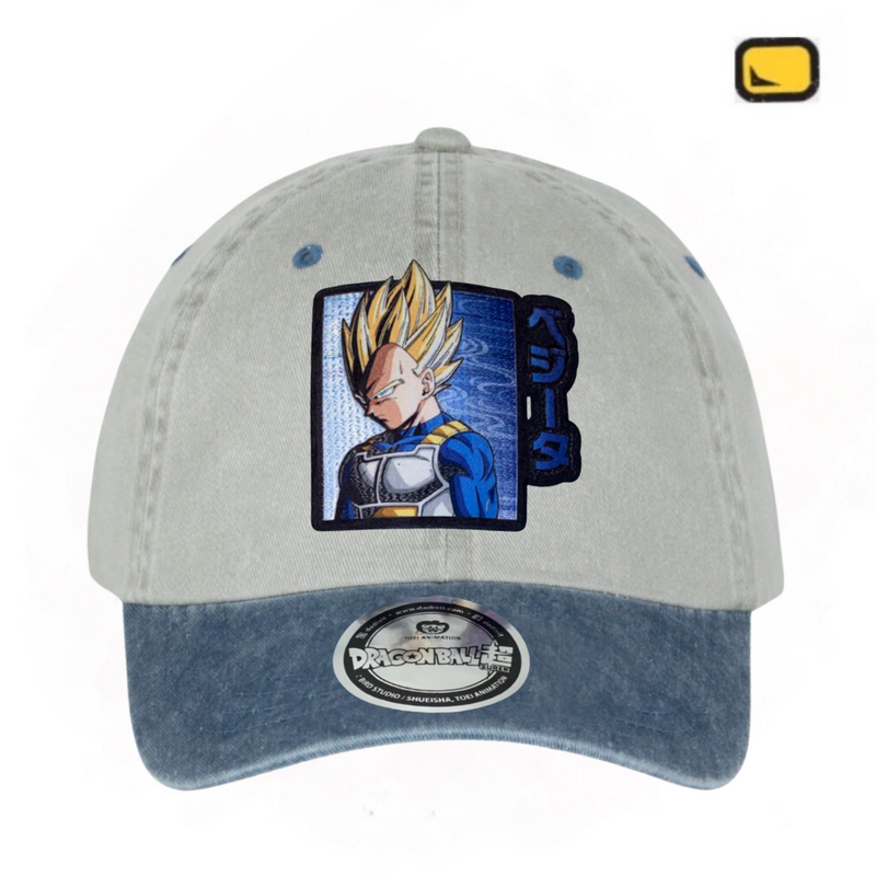 Gorra Dragon Ball Z “Super Saiyan Vegeta” Azul-Beige Vintage