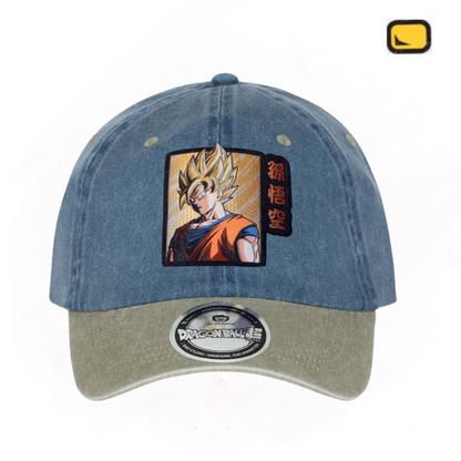 Gorra Dragon Ball Z “Super Saiyan Goku” Azul-Beige Vintage