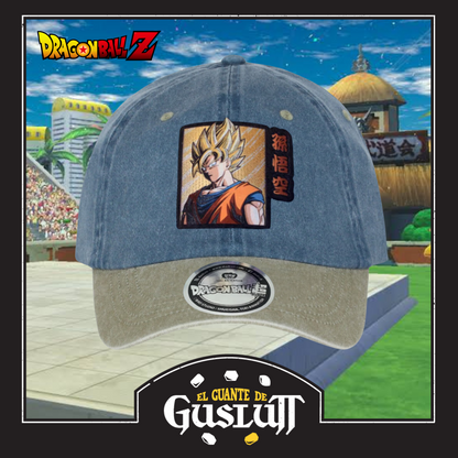 Gorra Dragon Ball Z “Super Saiyan Goku” Azul-Beige Vintage