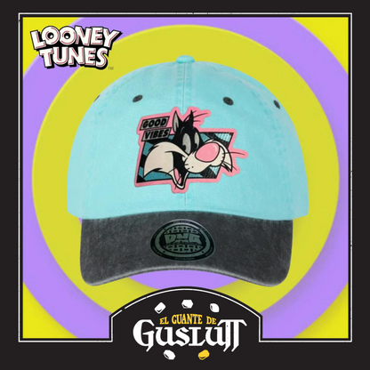 Gorra Looney Tunes “Sylvester Cat Good Vibes” Menta-Negro Vintage