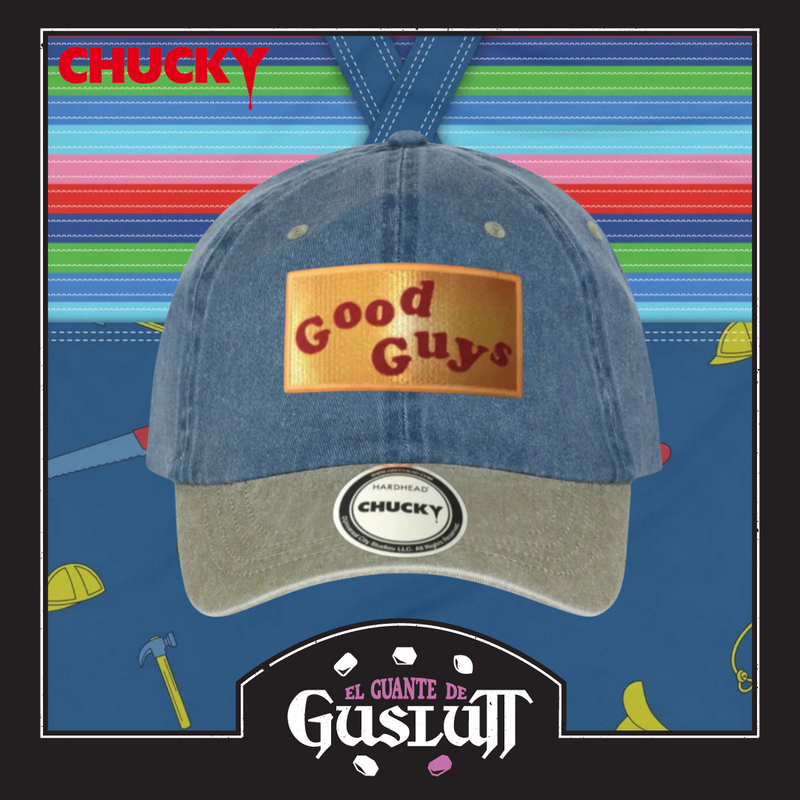 Gorra Chucky “Good Guys Logo” Azul-Beige Vintage