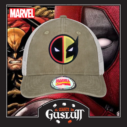 Gorra Marvel “Deadpool & Wolverine” Beige-Blanca Trucker