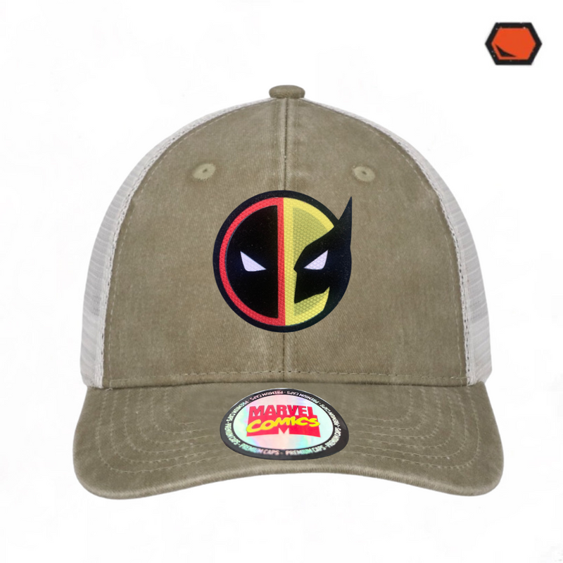 Gorra Marvel “Deadpool & Wolverine” Beige-Blanca Trucker