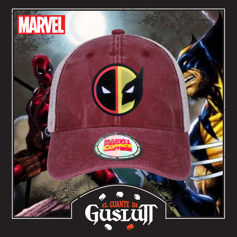 Gorra Marvel “Deadpool & Wolverine” Roja-Blanca Trucker