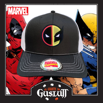 Gorra Marvel “Wolverine & Deadpool” Negra-Blanca Premium Trucker