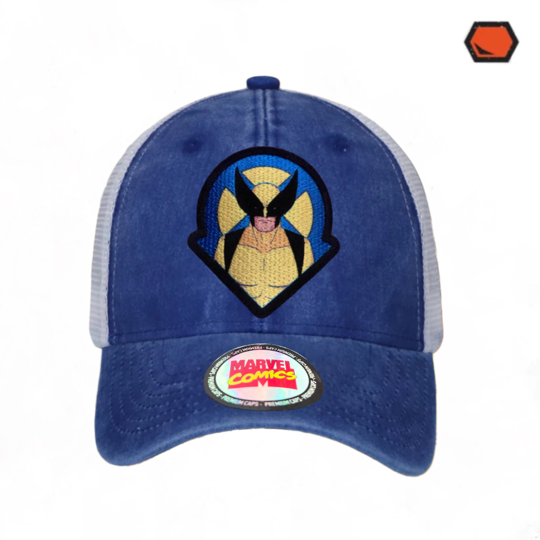 Gorra Marvel “Wolverine” Azul Royal-Blanca Trucker