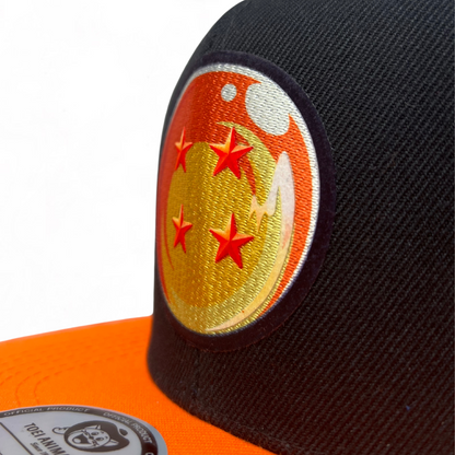 Gorra Dragon Ball Z “4 Stars” Negra-Naranja Snapback