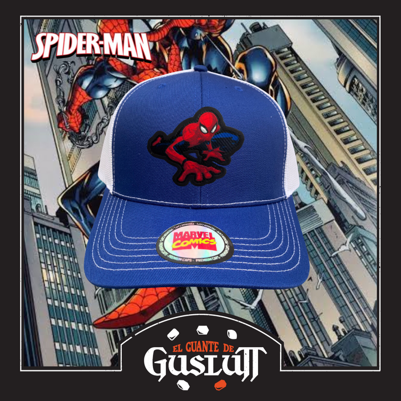 Gorra Spiderman “The wall climber” Azul-Blanca Premium Trucker