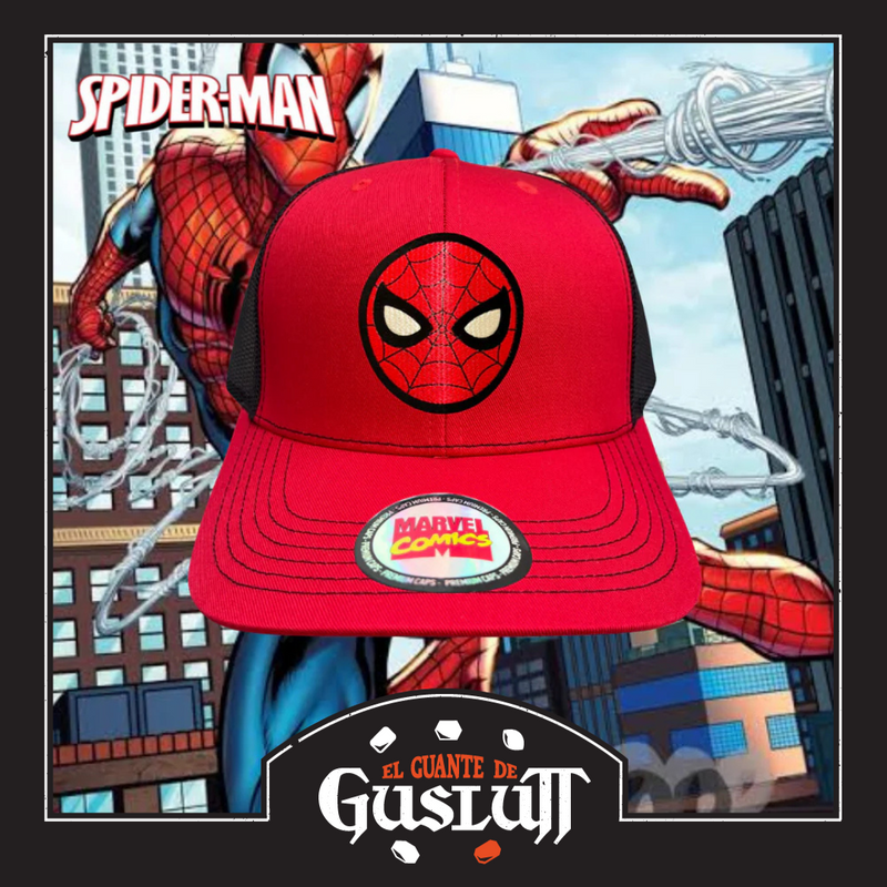 Gorra Spiderman “Arachnoid Sense” Roja-Negra Premium Trucker