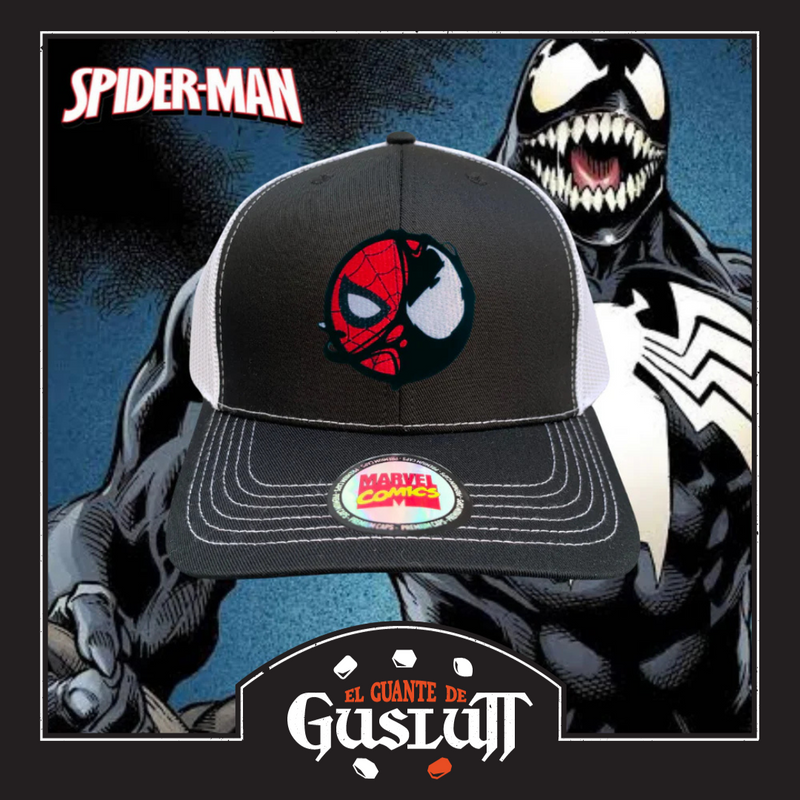 Gorra Spiderman “Symbiote” Negra-Blanca Premium Trucker