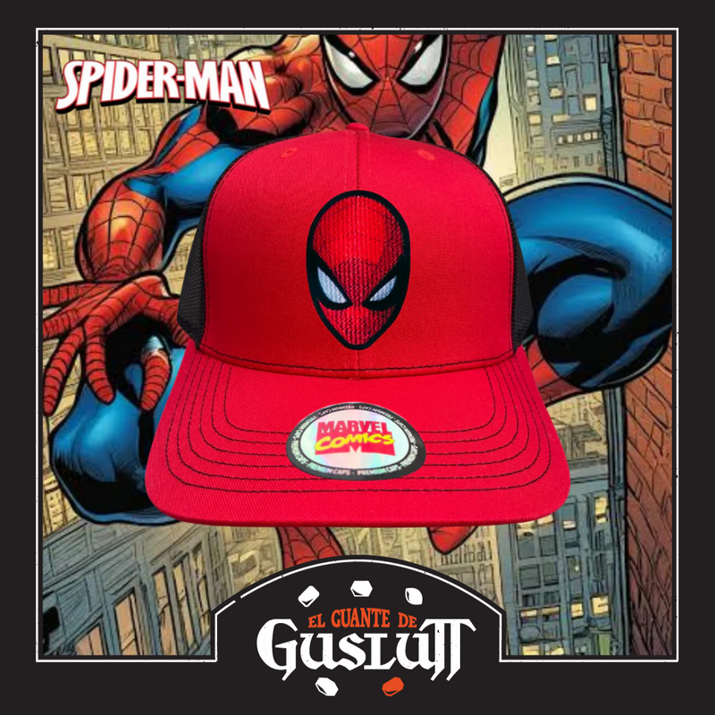 Gorra Spiderman “The Amazing Spiderman” Roja-Negra Premium Trucker