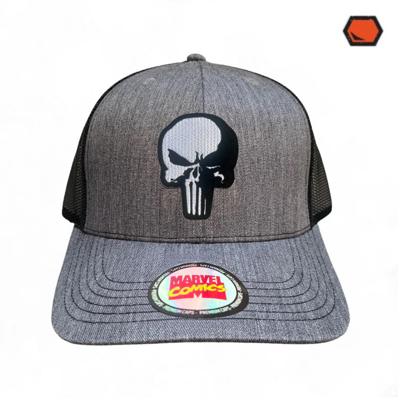 Gorra Marvel “The Punisher” Gris-Negra Premium Trucker