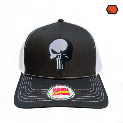 Gorra Marvel “The Punisher” Negra-Blanca Premium Trucker