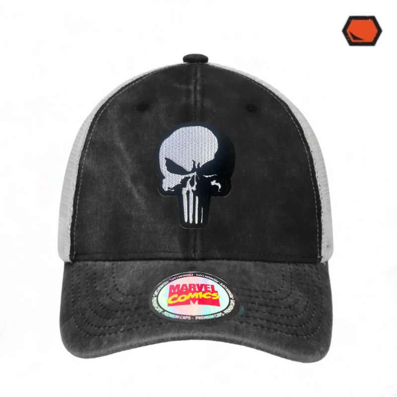 Gorra Marvel “The Punisher” Gris-Blanca Trucker