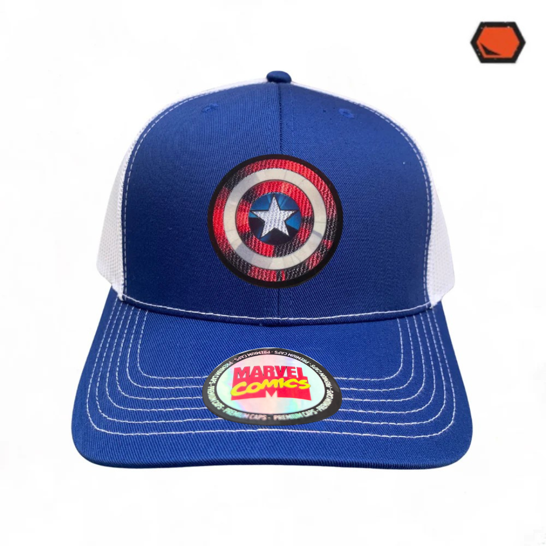 Gorra Marvel Captain America “The First Avenger” Azul-Blanca Premium Trucker