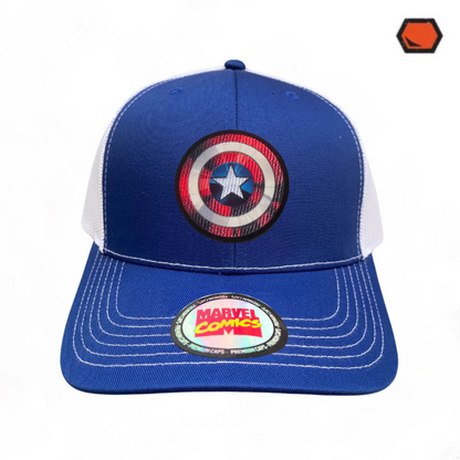 Gorra Marvel Captain America “The First Avenger” Azul-Blanca Premium Trucker