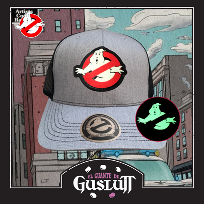 Gorra Ghostbusters “Glow In the Dark Classic Logo” Gris-Negra Premium Trucker