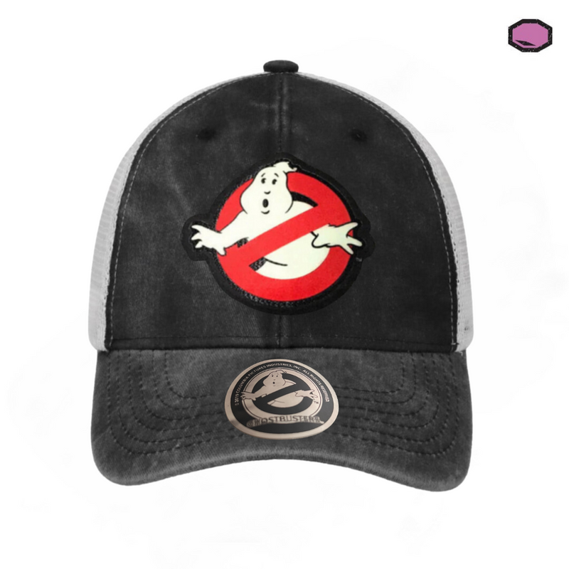 Gorra Ghostbusters “Glow in the Dark” Logo Gris-Blanca Trucker