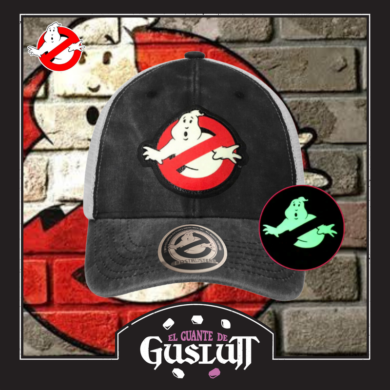 Gorra Ghostbusters “Glow in the Dark” Logo Gris-Blanca Trucker