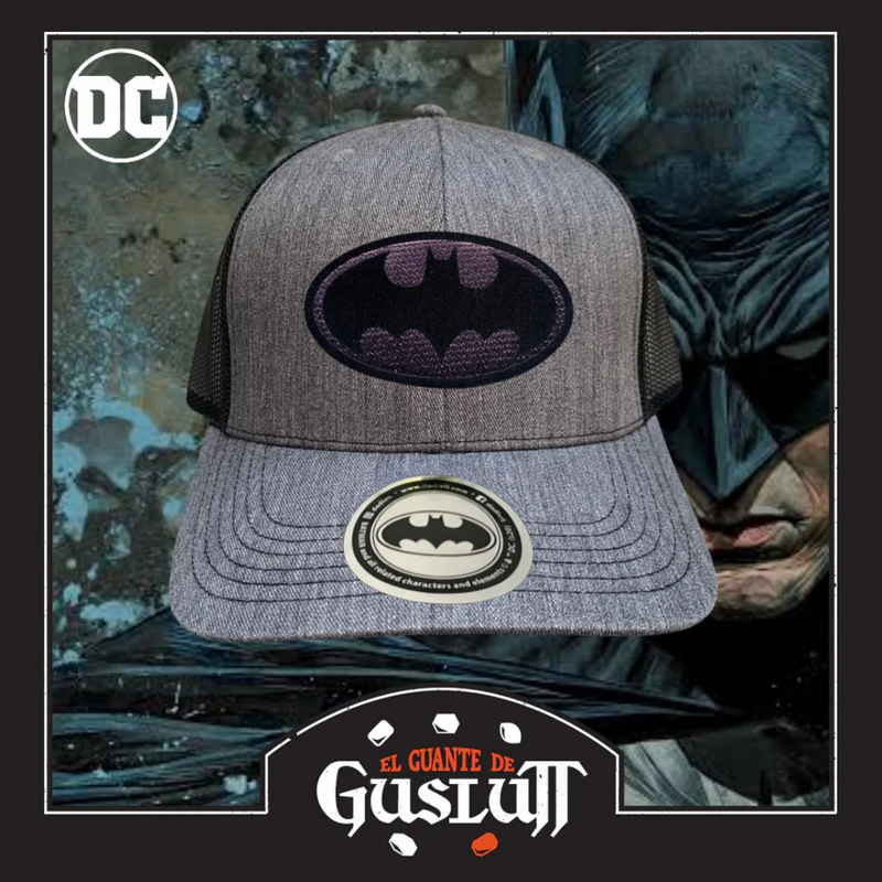 Gorra DC Comics Batman “Black & Black” Logo Gris-Negra Premium Trucker