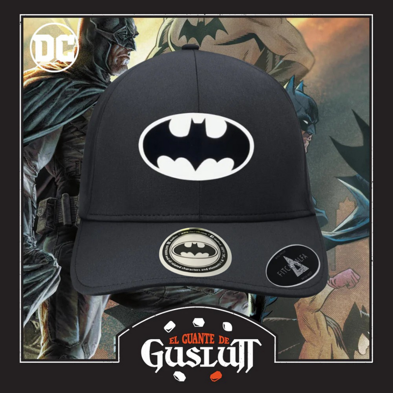 Gorra DC Comics Batman “Reflective Logo” Alpha Negra Premium Flex Fit