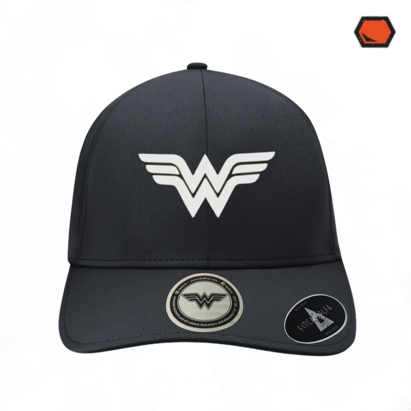 Gorra DC Comics Wonder Woman “Reflective Logo” Alpha Negra Premium Flex Fit